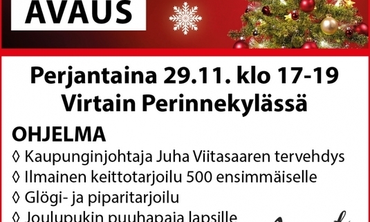 Joulunavaus Virtain Perinnekylässä